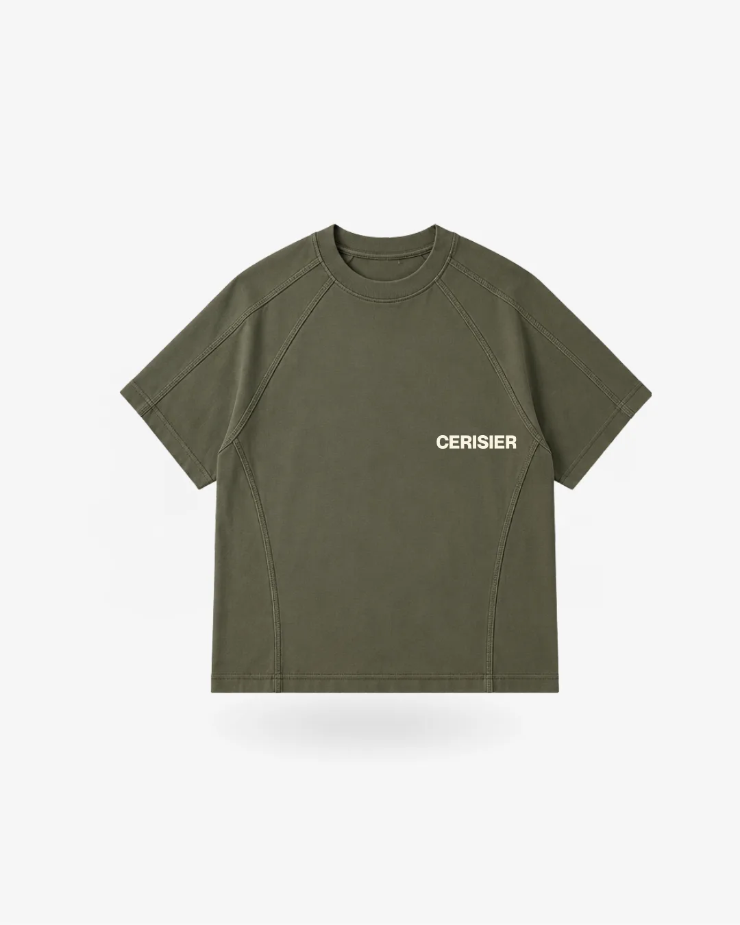 Remera Community de Cerisier en verde oliva, vista frontal