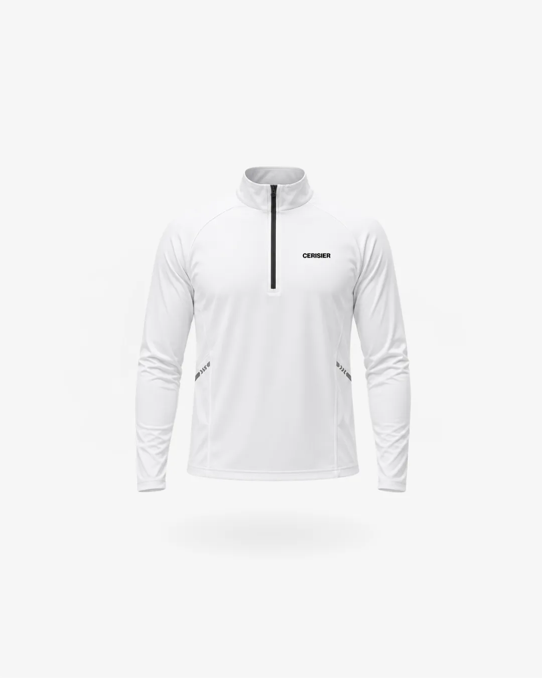 Remera manga larga medio cierre de Cerisier en blanco, vista frontal