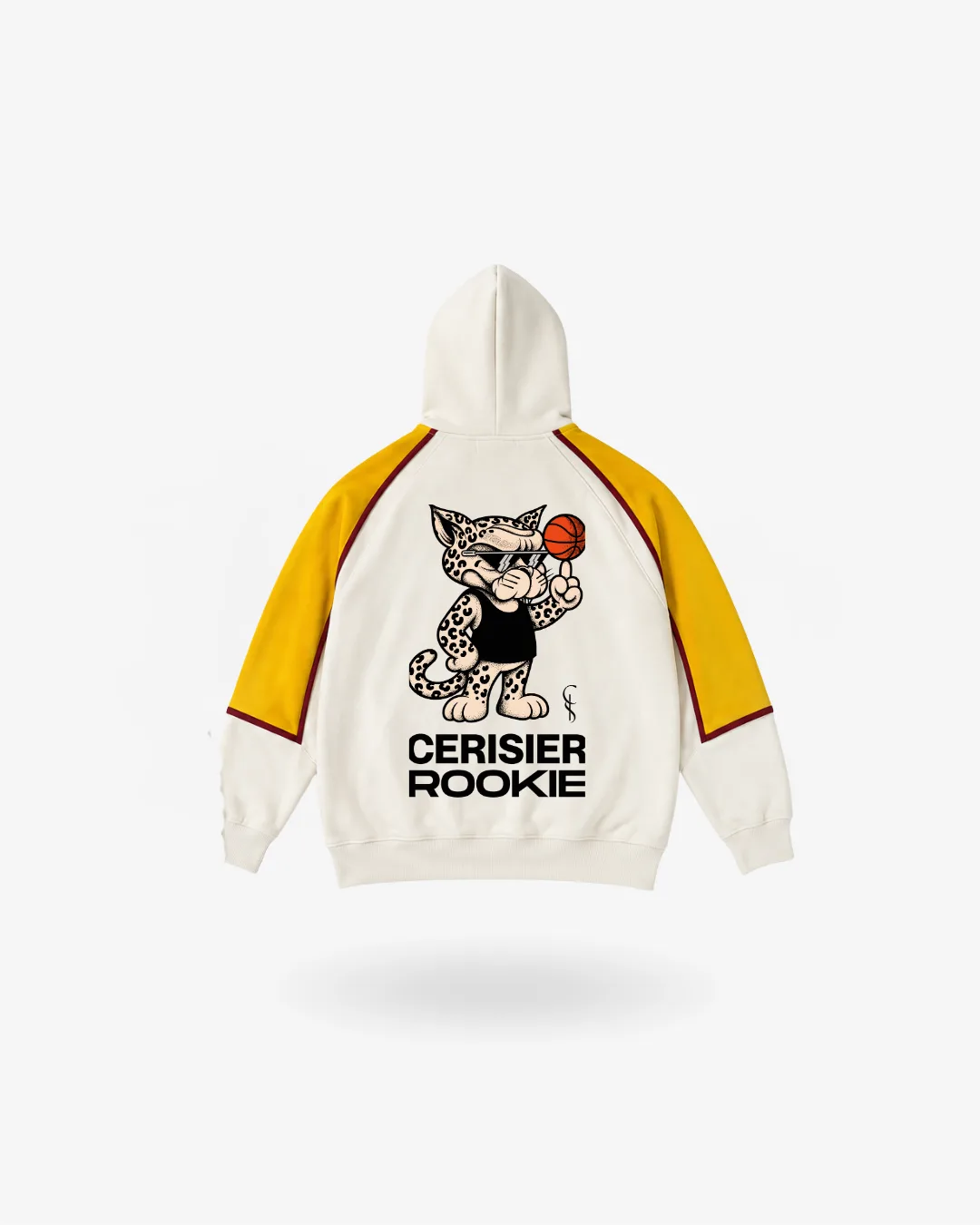 Buzo raglan leopardo de Cerisier en crudo, vista de espalda