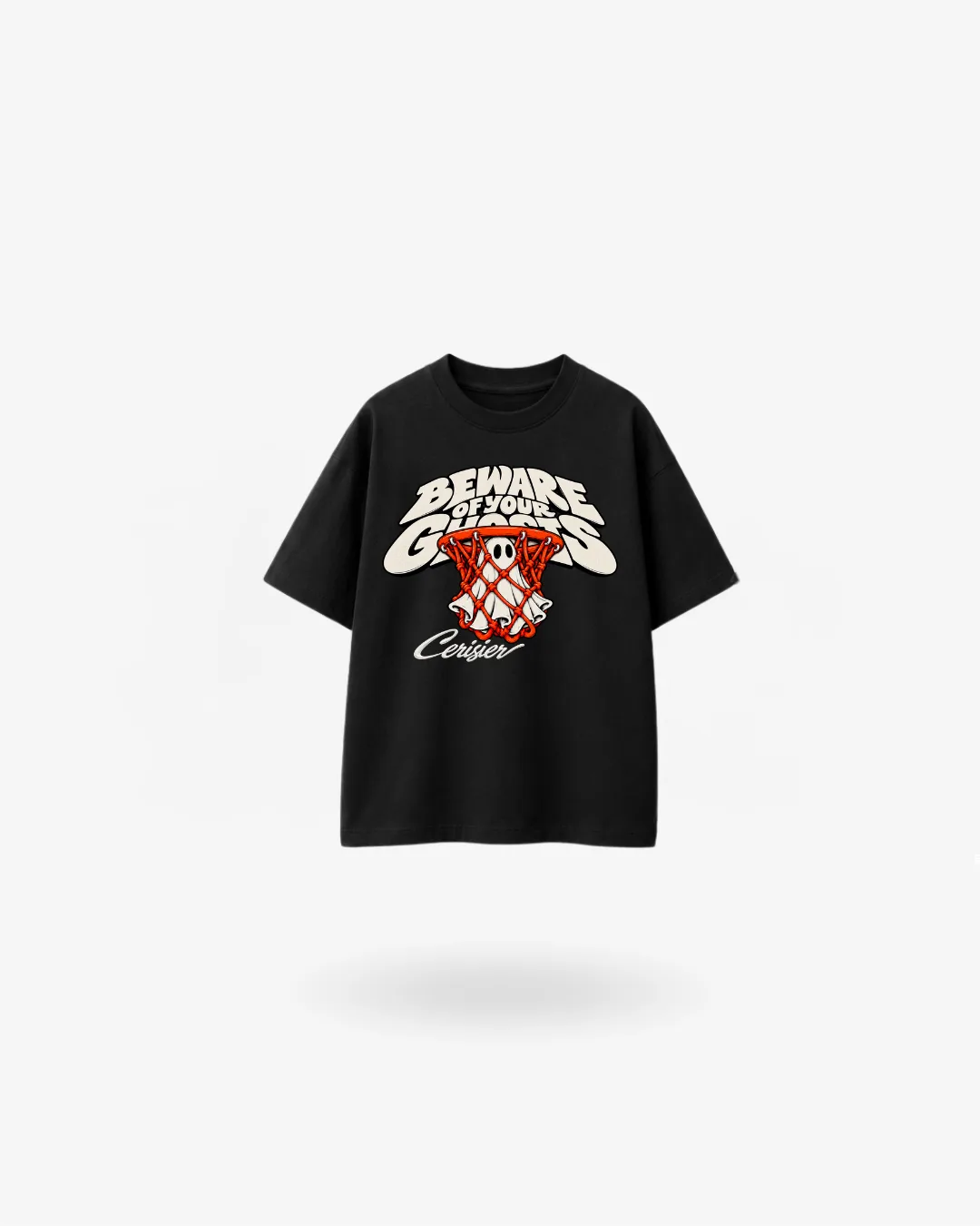 Remera Beware de Cerisier en negro, vista frontal